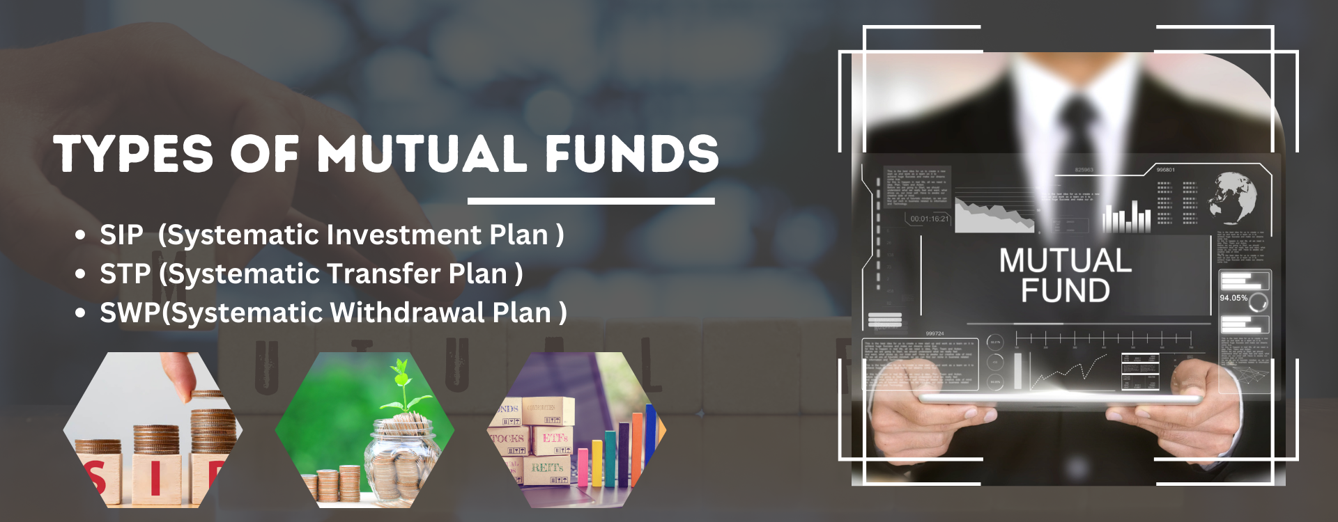 Types Of Mutual Funds — Website Banner design by Abhijit